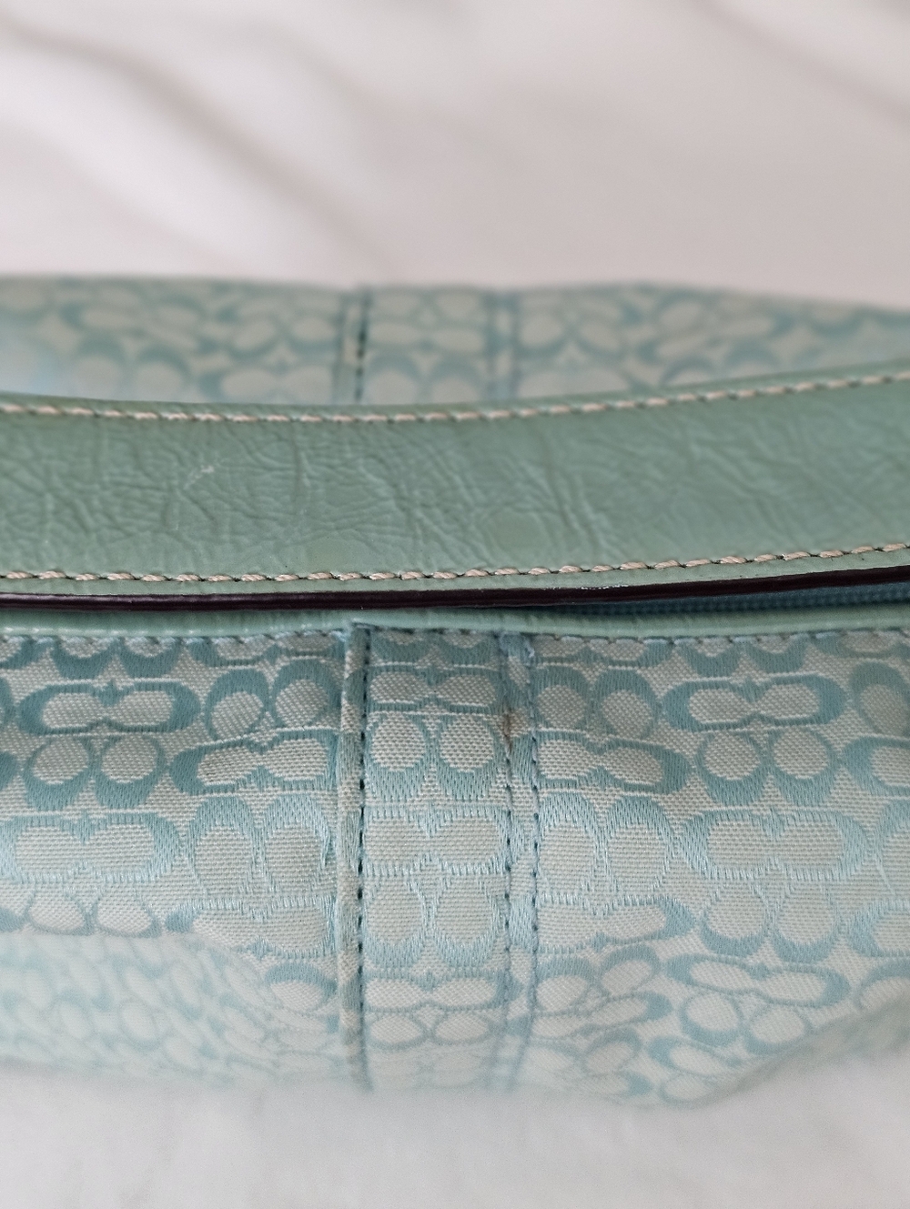 Coach Mint Green Jacquard Mini Purse - Picture 5 of 10